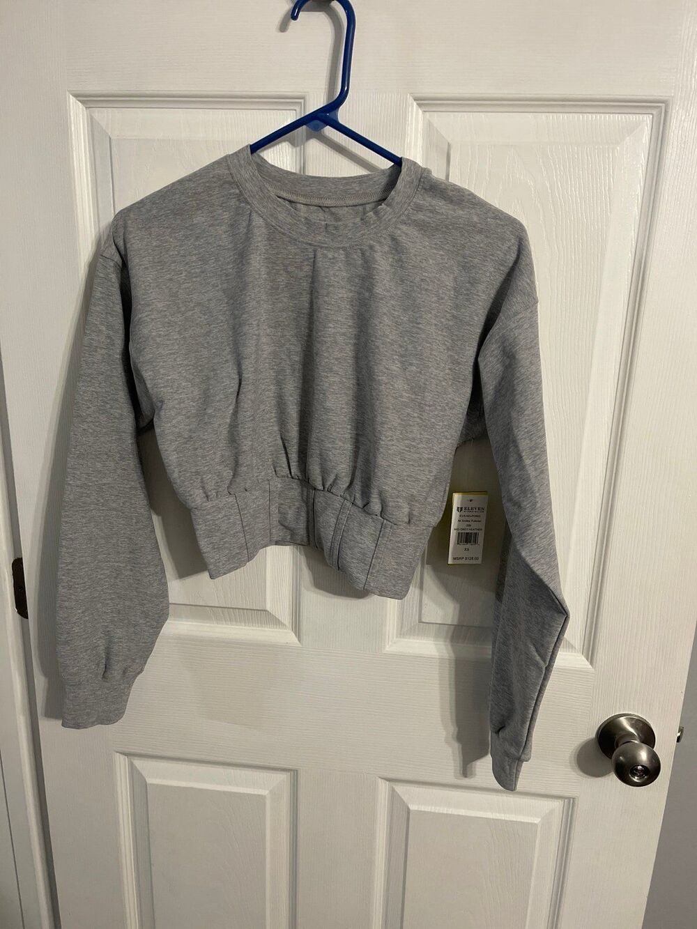 EleVen by Venus Williams All Smiles Pullover Size XS Mid Grey Heather New